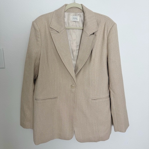 DISSH FRANKIE OAT OVERSIZED TWEED BOYFRIEND BLAZER, size US4 - Picture 2 of 8